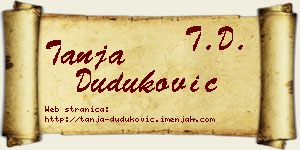 Tanja Duduković vizit kartica